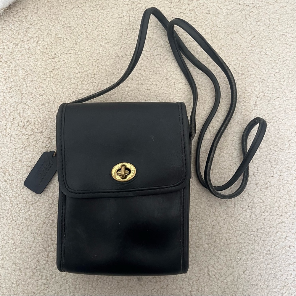 Vintage Coach 9893 Scooter Black leather bag